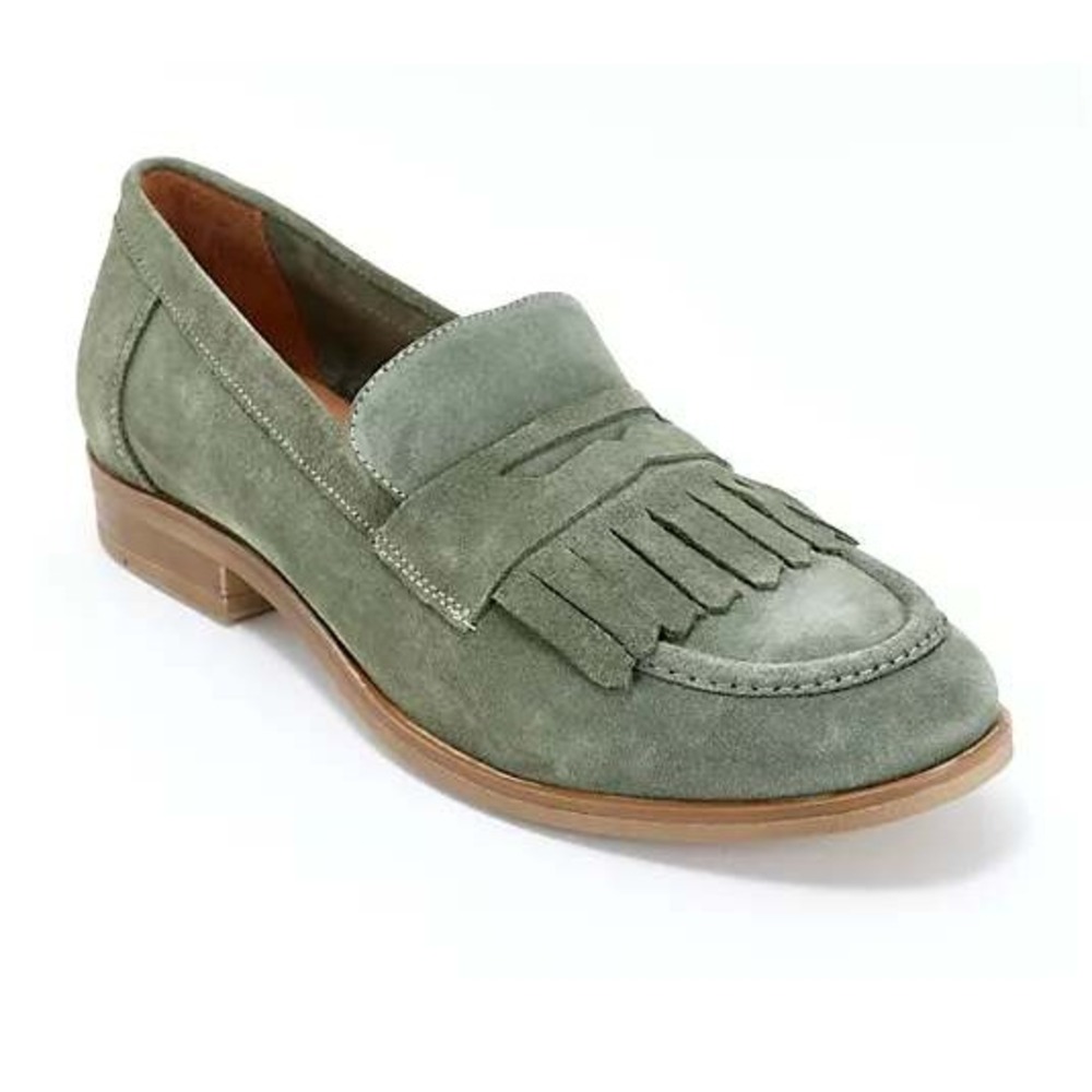 New Miz Mooz Womens Size 7.5-8 Loafers Shoes Green Suede Ilona Forest Slip On